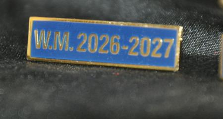 Breast Jewel Middle Date Bar 'WM 2026-2027 - Gilt on Blue Enamel